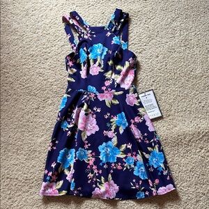 B Darlin Floral Mini Dress in Navy and Pink